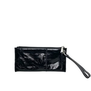 Hobo International Black Leather Clutch Wristlet Bag Purse 10w X 5h NWOT